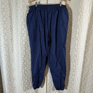 Vintage Nike Windbreaker Swoosh Track Pants Mens Blue Nylon Baggy 90s Size XXLT